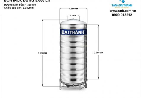 Bồn nước inox 5000 lít Tân Á Đại Thành