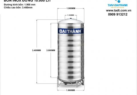 Giá bồn nước 10000L (10m3). Bồn nước 10000L Tân Á Đại Thành