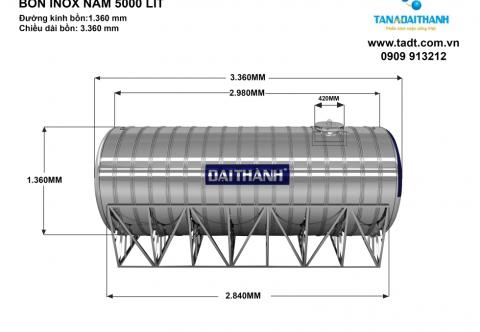 Bồn nước inox 5000 lít Đại Thành giá rẻ. Gọi ngay 0909 348 384