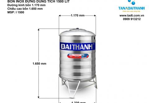 Bồn nước inox 1500 lít Tân Á Đại Thành