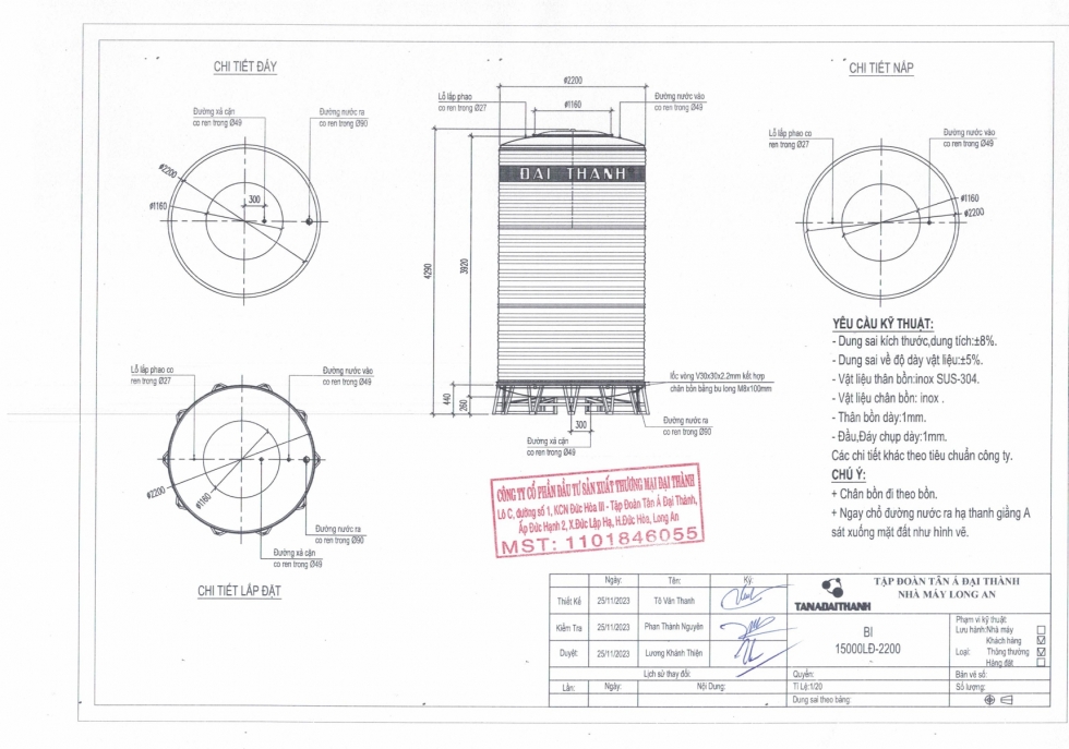 bang ve bon nuoc inox dai thanh 15000l dung