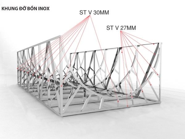 Chân đế bồn nước inox 10 khối