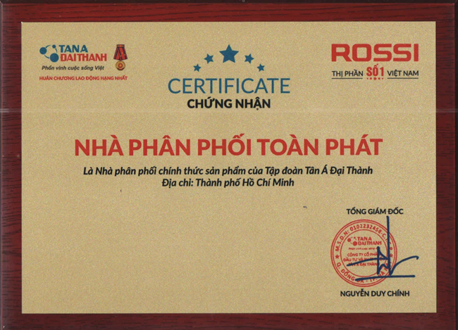 chứng nhận NPP Đại Thành