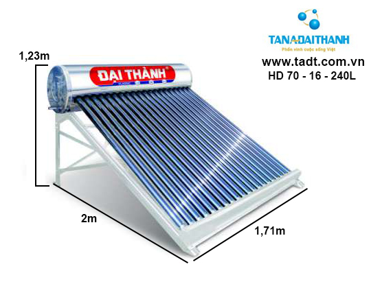 Kích thước máy NLMT 240L